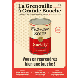 conserve de soupe en couverture du numéro 1 du magazine la Grenouille à Grande Bouche