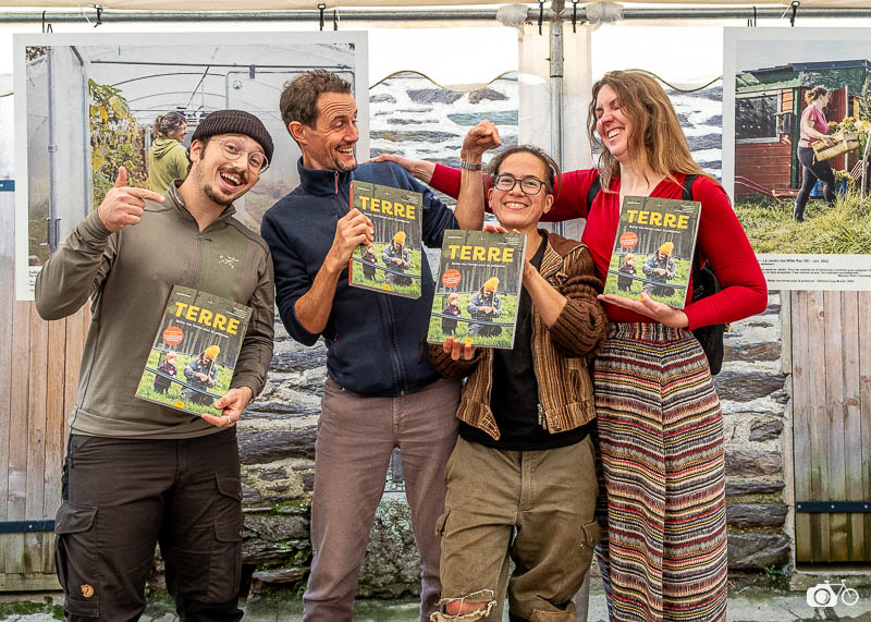 l'autrice et les photographes du livre TERRE sur le maraîchage en Bretagne