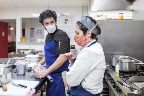 FRANCE - LABOUR - FOOD - PORK COOKING - CHEF COLLABORATION IN RENNES § STARRING BERCAIL AND LA GRENOUILLE A GRANDE BOUCHE
